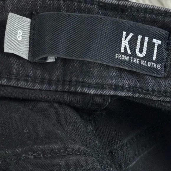 Kut From The Kloth Connie gray black High Rise Fab Ab Ankle Skinny Jeans 8 edgy - Picture 5 of 9